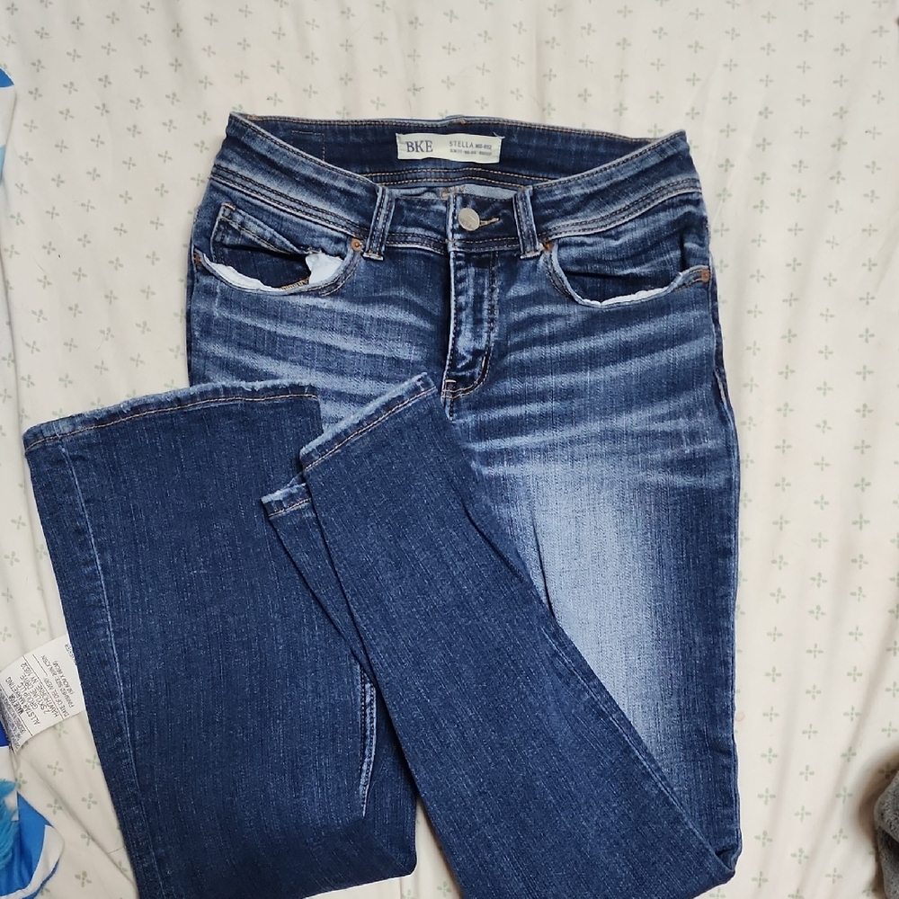 BKE Women's Dark Blue Skinny Jeans
